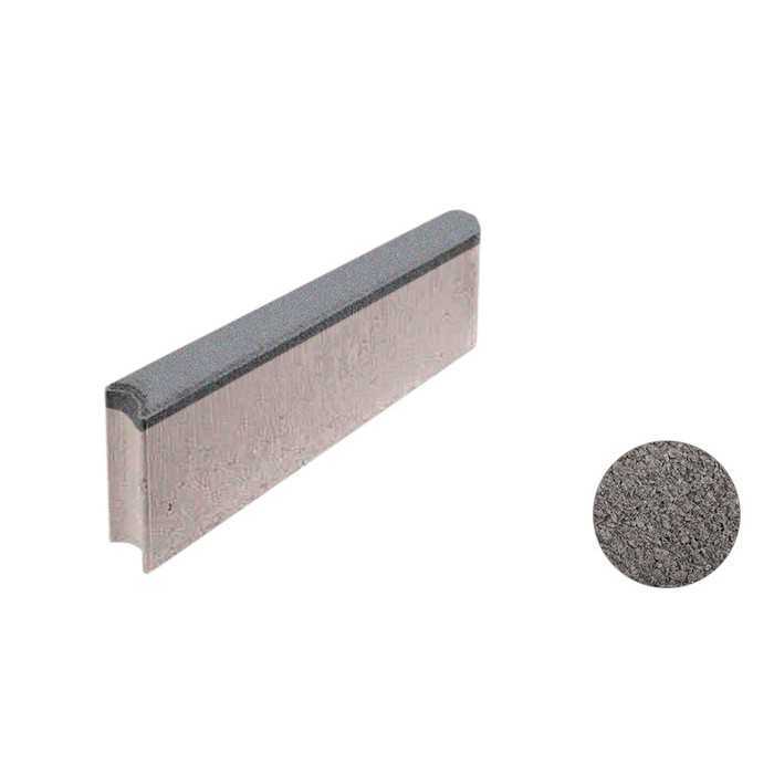 Тротуарный бордюр с шарнирным стыком ВЫБОР БРШ 50.20.8 неполный прокрас, Гранит серый 500*200*80 мм